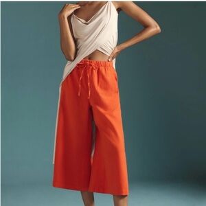 Anthropologie Orange Wide Leg Pants